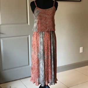 luca couture pleated midi dress